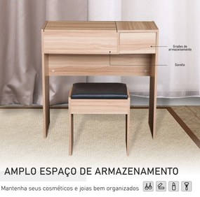 Toucador Aum com Espelho e Banco  - Design Moderno