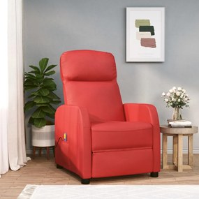 vidaXL Cadeira de massagens couro artificial vermelho