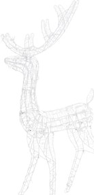 Família de renas decorativa 300 luzes LED acrílico branco frio