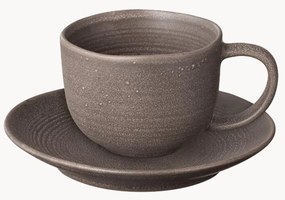 Chávenas de café artesanais com pires Kumi, conjunto de 2