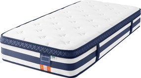 Colchão de molas ensacadas 200 x 90 x 25 cm de 7 zonas com espuma viscoelástica de gel azul