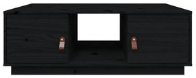Mesa de centro 100x50x35 cm madeira de pinho maciça preto