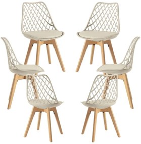 Pack 6 Cadeiras Mima - Greige