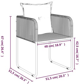 7 pcs conjunto de jantar para jardim preto