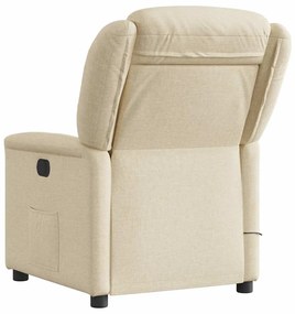 Poltrona de massagens reclinável elétrica tecido creme