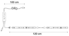 Fita LED regulável 1,2 metros RGBW 2,5W Design