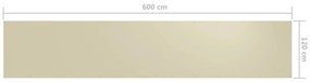 Tela de varanda 120x600 cm tecido Oxford creme