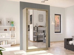 Roupeiro Closico Structor VII, Carvalho sonoma, 200x100x58cm, 96 kg, Portas para roupeiro: Deslizante, Número de prateleiras: 4, Número de prateleiras: 4