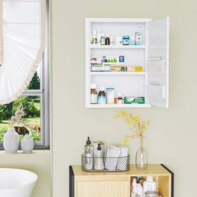 Armário de medicamentos com 2 prateleiras e 3 níveis 40 x 15 x 53,5 cm, porta com fechadura e 2 chaves, branco