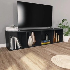 Estante/móvel de TV 36x30x143 cm derivados de madeira preto