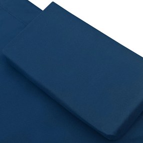 Espreguiçadeira com toldo e almofada azul