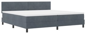 Cama Box Spring com Colchão vidaXL Cinza Escuro 200x200 cm Veludo