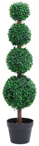 Planta artificial buxo em forma de esfera com vaso 90 cm verde