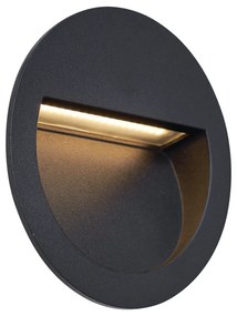 Aplique de Parede Embutido Moderno Preto incl. LED IP65 - Gem