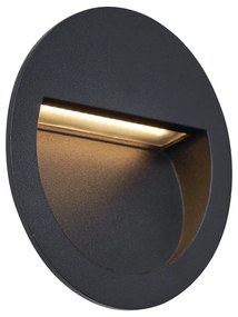 Candeeiro de parede embutido moderno preto incluindo LED IP65 - Gem