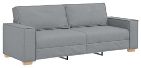 Conjunto de Sofá 3 Peças com Almofadas Cinza Claro