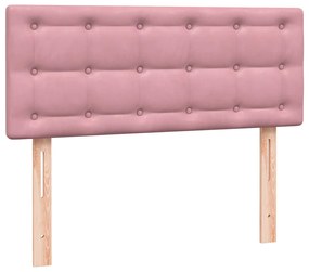 Cama com molas/colchão 120x220 cm veludo rosa
