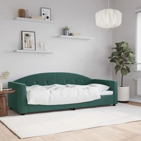 Sofá-cama 80x200 cm veludo verde-escuro