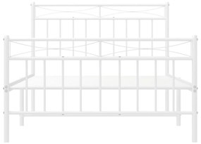 Estrutura de cama com cabeceira e pés 107x203 cm metal branco