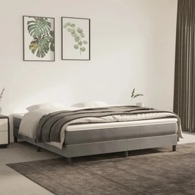 3120784 vidaXL Estrutura de cama 180x200 cm veludo cinzento-claro