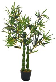 280190 vidaXL Bambu artificial com vaso verde 110 cm