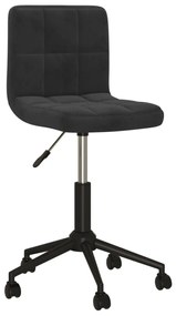 vidaXL Cadeira de jantar giratória veludo preto