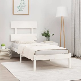 vidaXL Estrutura de cama 100x200 cm madeira maciça branco