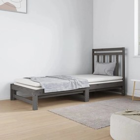 3124759 vidaXL Estrutura sofá-cama de puxar 2x(90x190) cm pinho maciço cinza
