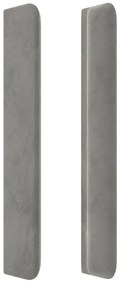 Cabeceira cama c/ luzes LED veludo 183x16x118/128cm cinza-claro