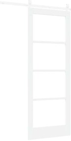 Porta Deslizante com Conjunto de Hardware Branca 78x202 cm Madeira Sól