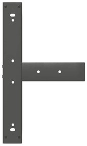 Pés para mesa de bar em forma de T, 2 peças, antracite, 60x35x(110-111