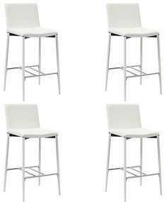 vidaXL Bancos de bar 4 pcs couro artificial branco