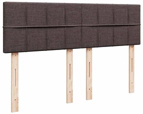 Cama com molas/colchão 160x200 cm tecido castanho-escuro
