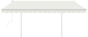 Toldo automático c/ LED e sensor de vento 4,5x3,5 m cor creme