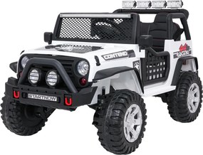 Jipe elétrico para Crianças 12V Jeep BEAST 4x4, Rodas de espuma EVA, Assento Couro ecológico Branco