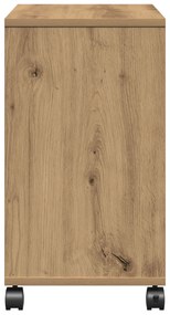 Mesa lateral vidaXL com rodas em Carvalho Artisan 50x30x55 cm de Madei