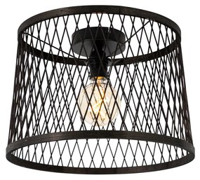 Candeeiro de teto rústico preto em vime 40 cm IP44 - Calamus Rústico