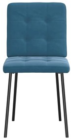 Cadeiras de jantar 2 pcs veludo azul