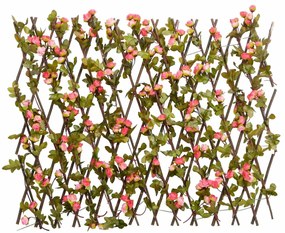  Treliça hera artificial extensível 5 pcs 180x60 cm rosa escuro
