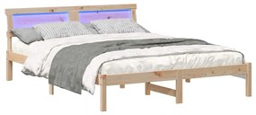 Estrutura da Cama Castanho 140 x 200 cm Madeira de Pinheiro