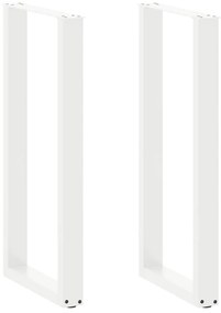 vidaXL Pés de mesa de bar em forma de U, 2 peças, branco, 50x(100-101) cm, aço