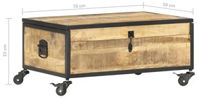 Mesa de centro 70x50x33 cm madeira de mangueira maciça