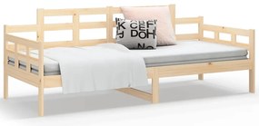 Sofá-cama madeira de pinho maciça 90x190 cm