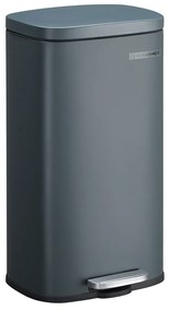 Caixote de cozinha 30 L, pedal, balde interior, fecho suave, cor cinzento fumado