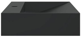 Lavatório 60x38x11 cm mineral/mármore fundido mate preto