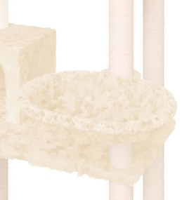 Árvore p/ gatos c/ postes arranhadores sisal 131 cm cor creme