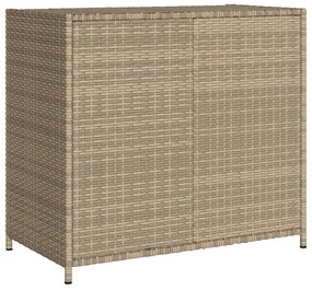 Armário de arrumação p/ jardim 83x45x76 cm vime PE bege