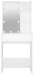 Toucador com LEDs 60x40x140 cm branco