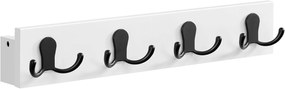 Cabide de parede com 4 ganchos e prateleira | SONGMICS | 40 x 7,4 x 7 cm | LCR006W01.