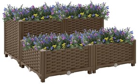 vidaXL Canteiro elevado 80x80x38 cm polipropileno